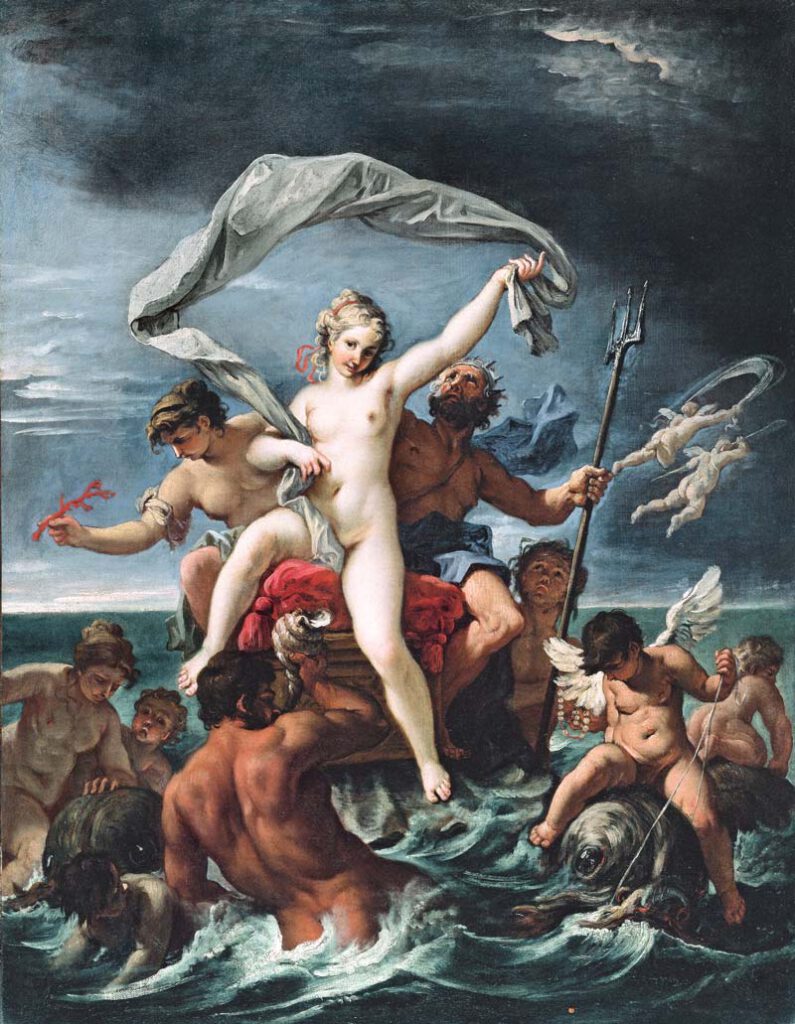 Sebastiano Ricci  (1691-1694) "Neptune and Amphitrite" Oil on canvas,  94 x 75 cm, © 2017 Museo Thyssen-Bornemisza, Madrid; Inv. no. 340 (1982.33)
